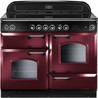 Rangemaster Classic Ceramic 110cm Electric Range Cooker in Cranberry and Brass