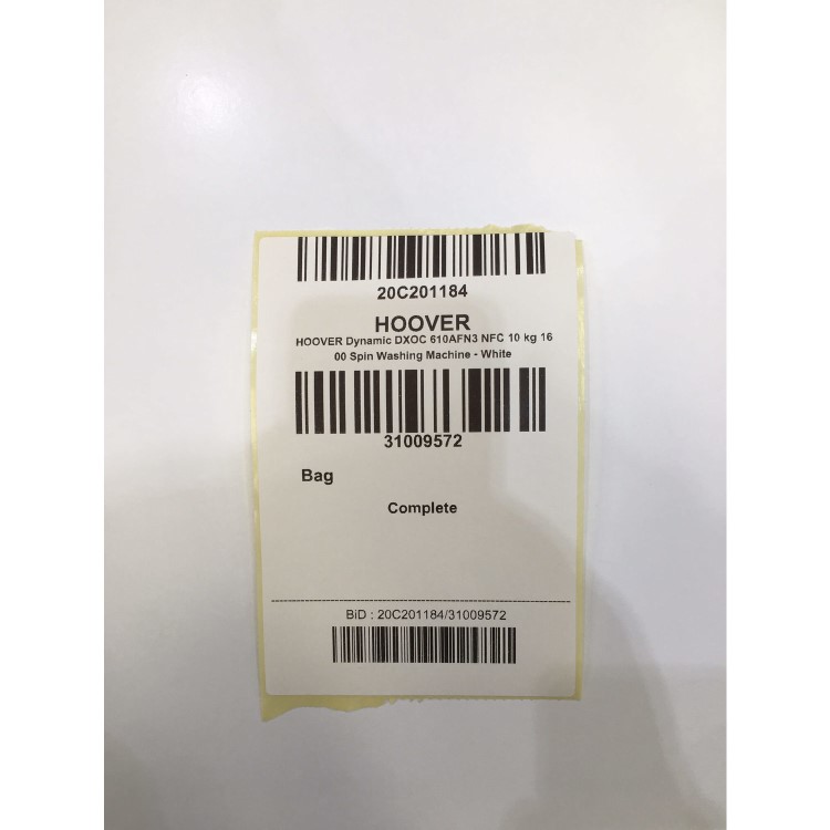 Refurbished Grade A3 - Hoover Dynamic DXOC 610AFN3 NFC 10 kg 1600 Spin Washing Machine - White