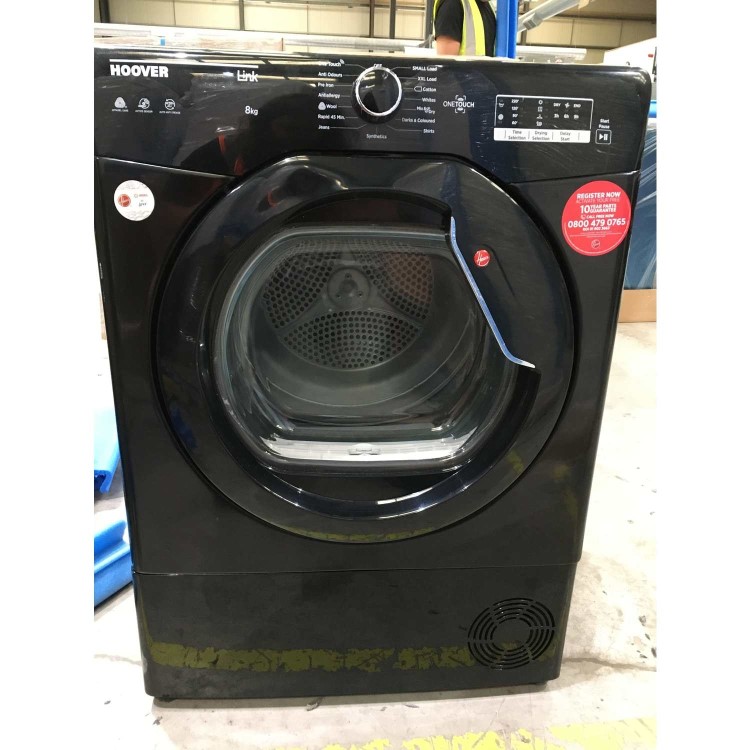 Refurbished Grade A3 - Hoover Link HLC8LGB 8kg Condenser Sensor Tumble Dryer with One Touch - Black