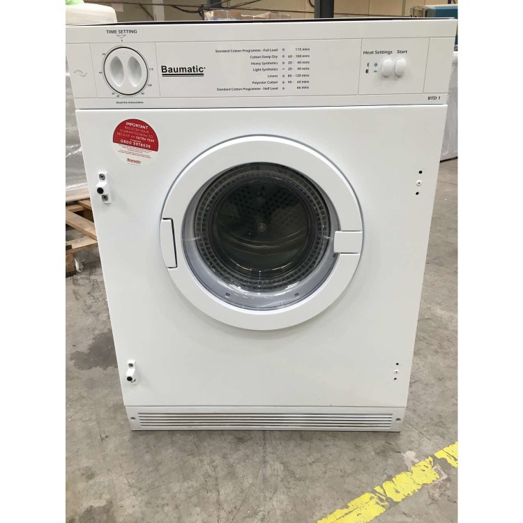Refurbished Grade A3 - Baumatic BTD1 Integrated Vented 6kg Tumble Dryer - White