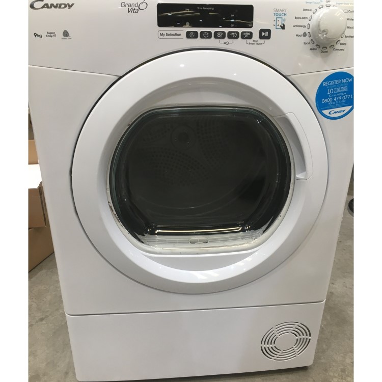 Refurbished Grade A3 - Candy GVS C9DG-80 9KG Sensor Dry Condenser Tumble Dryer - White