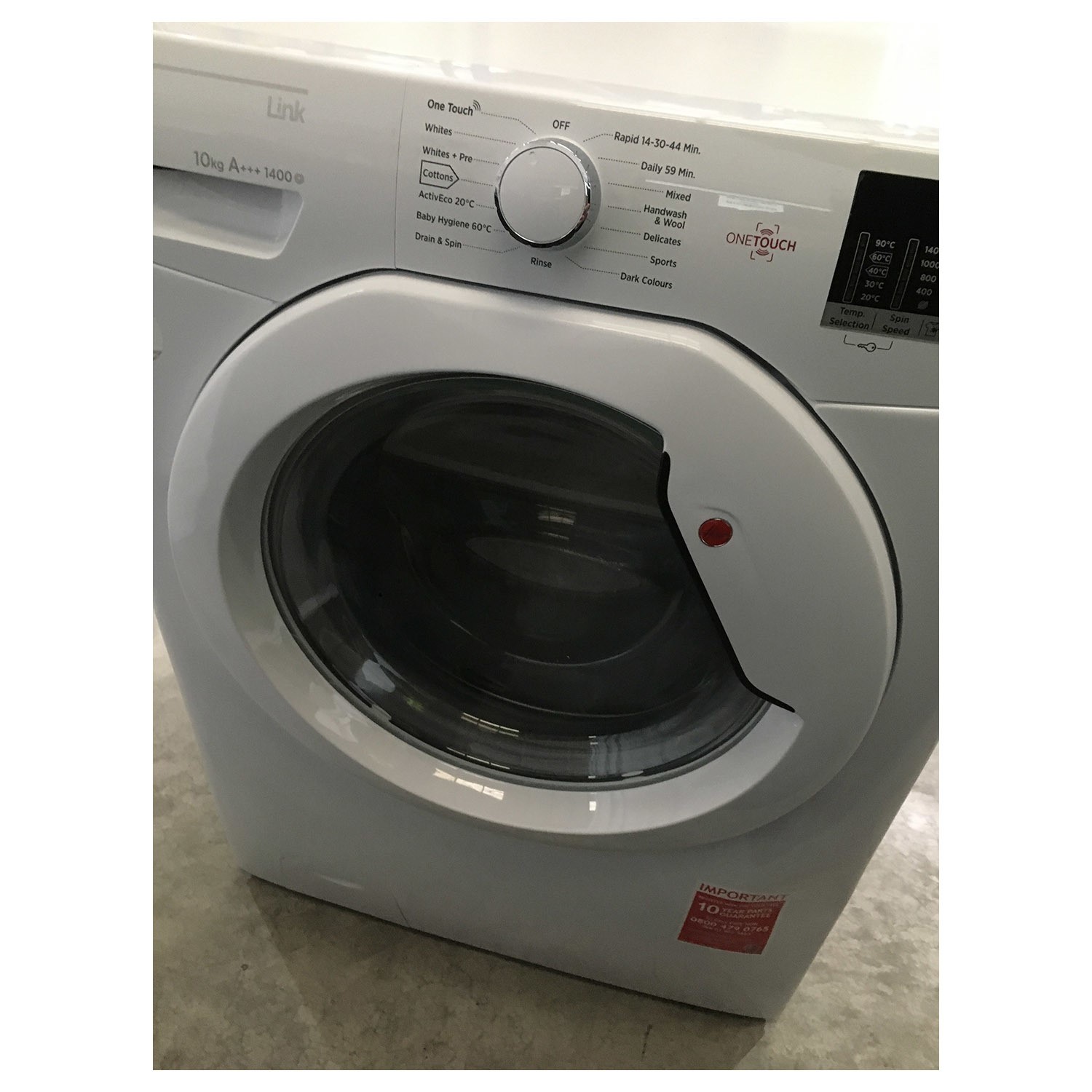Refurbished Hoover Link DHL 14102D3 Freestanding 10KG 1400 Spin Washing