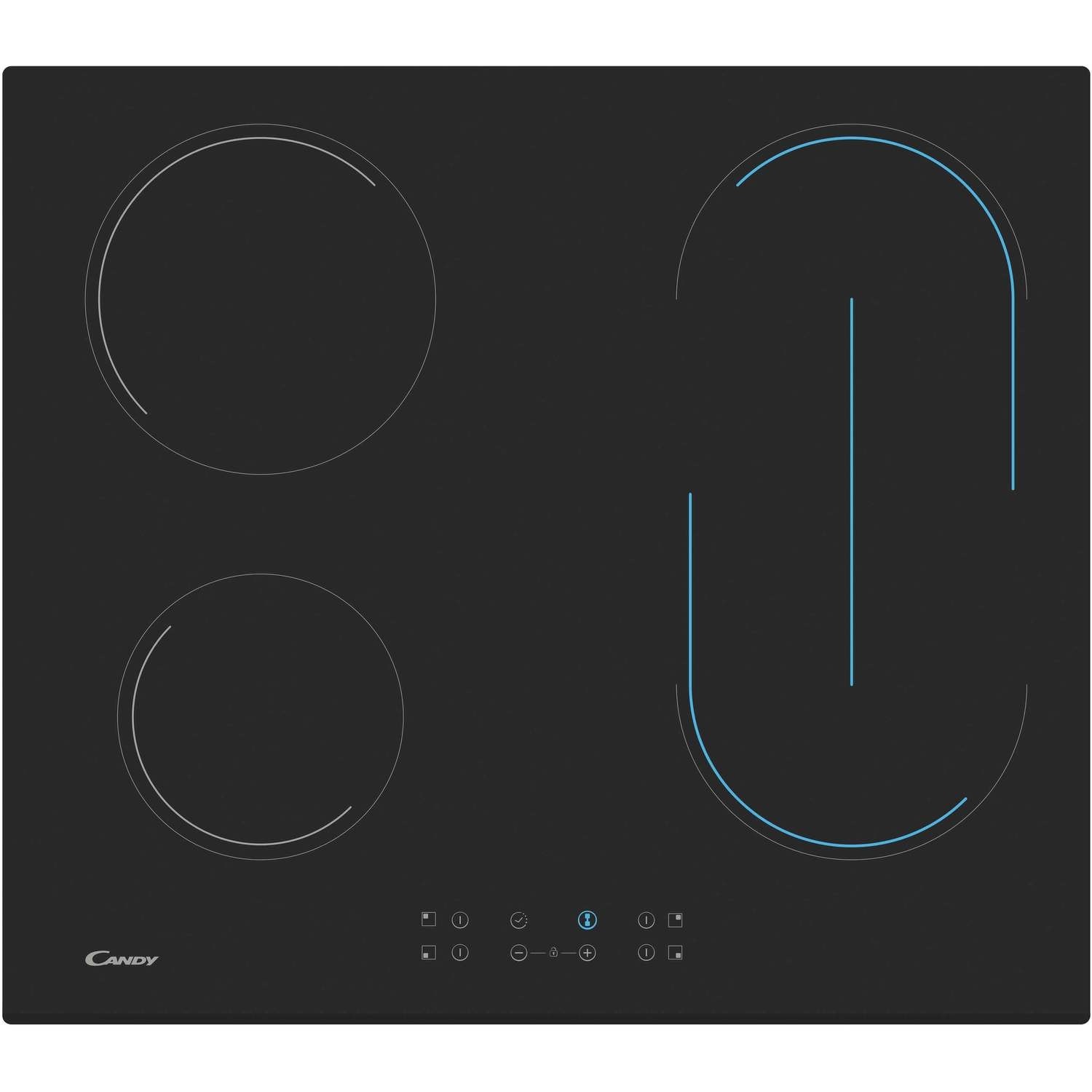 Refurbished Candy CH64BVT 59cm 4 Zone Ceramic Hob with Bridging Zone