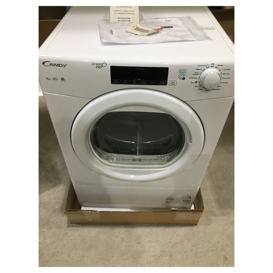 Refurbished Candy Grand'O Vita GSV C9TG Smart Freestanding Condenser 9KG Tumble Dryer White
