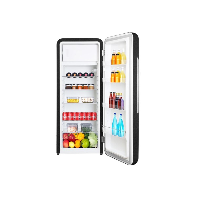 Refurbished Bush Retro M61153RETROBLK Freestanding 281 Litre Tall Fridge Black