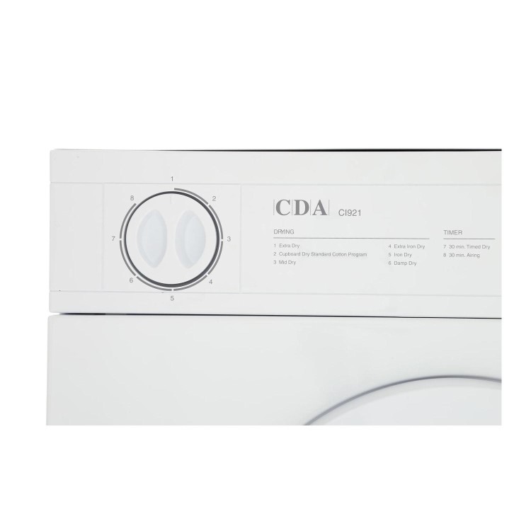 GRADE A3 - CDA CI921 7kg Integrated Vented Tumble Dryer - White