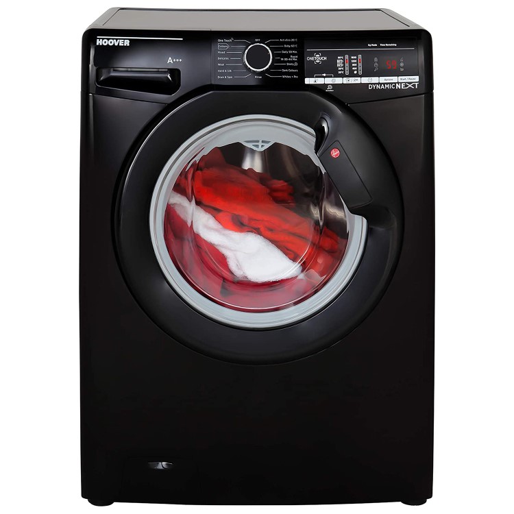 Refurbished Hoover Dynamic Next DXOA68LB3B Smart Freestanding 8KG 1600 Spin Washing Machine Black