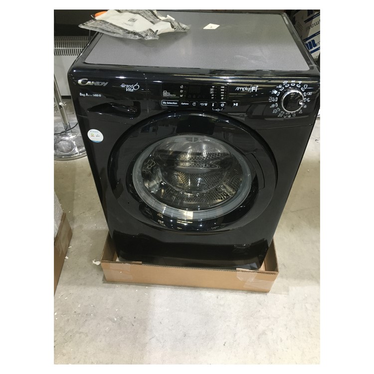 Refurbished Candy Grand'O Vita GVO1482DB3B Smart Freestanding 8KG 1400 Spin Washing Machine Black