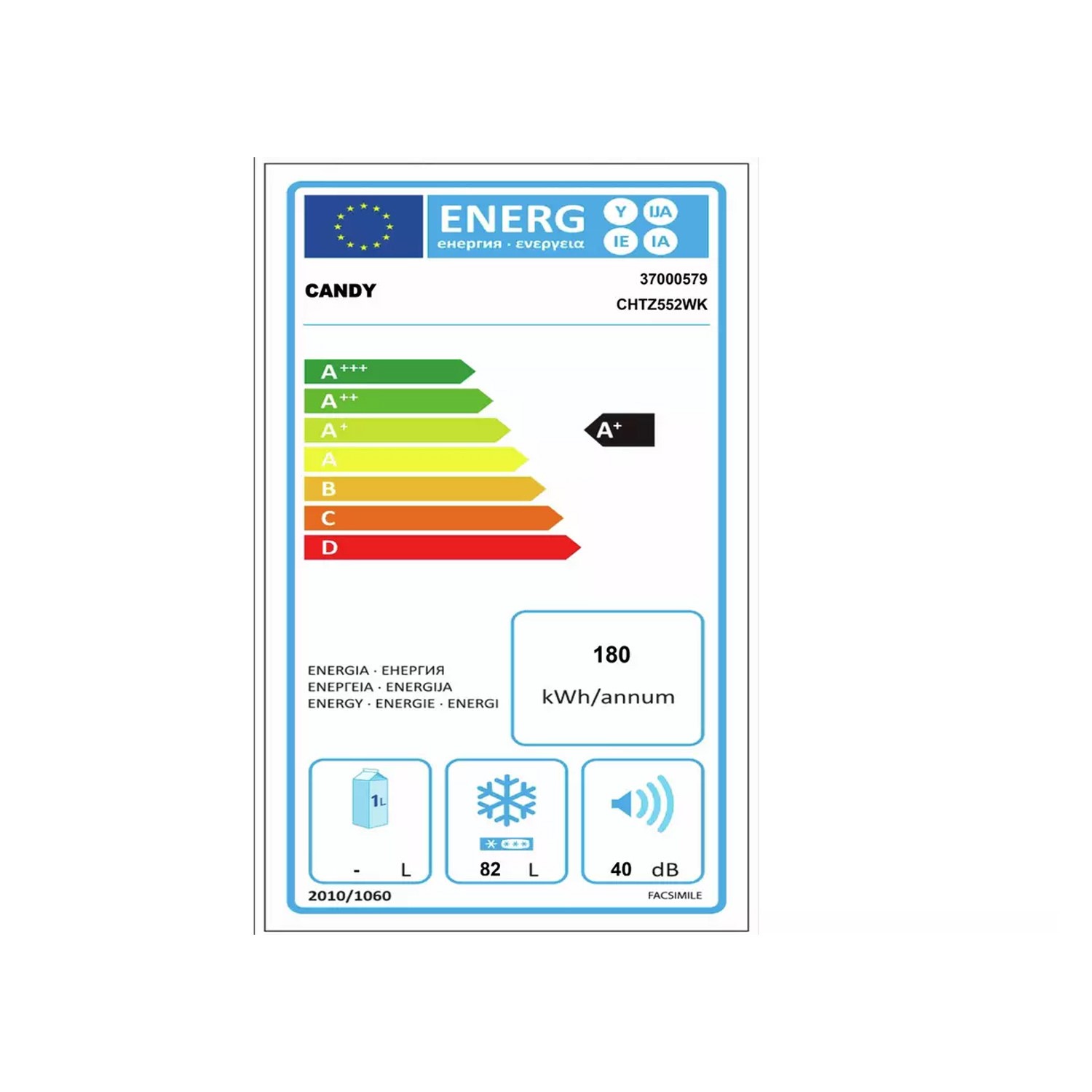 Refurbished Candy CHTZ 552WK Under Counter 82 Litre Freezer 37000579