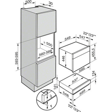 GRADE A2 - Light cosmetic damage - Miele ESW6214clst ESW 6214 Touch Control Push-to-open Food And Crockery Warming Drawer With Slow Cook Function - Narrow CleanSteel Trim