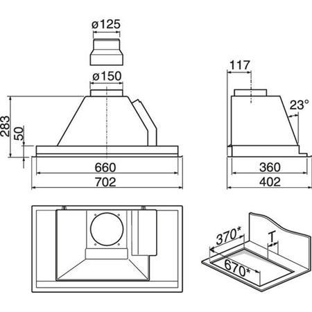 GRADE A3 - Heavy cosmetic damage - Miele DA2270 70cm Built-in Canopy Cooker Hood Stainless Steel