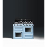 GRADE A3 - Heavy cosmetic damage - Smeg TR4110AZ Victoria Traditional 110cm Dual Fuel Range Cooker - Pastel Blue