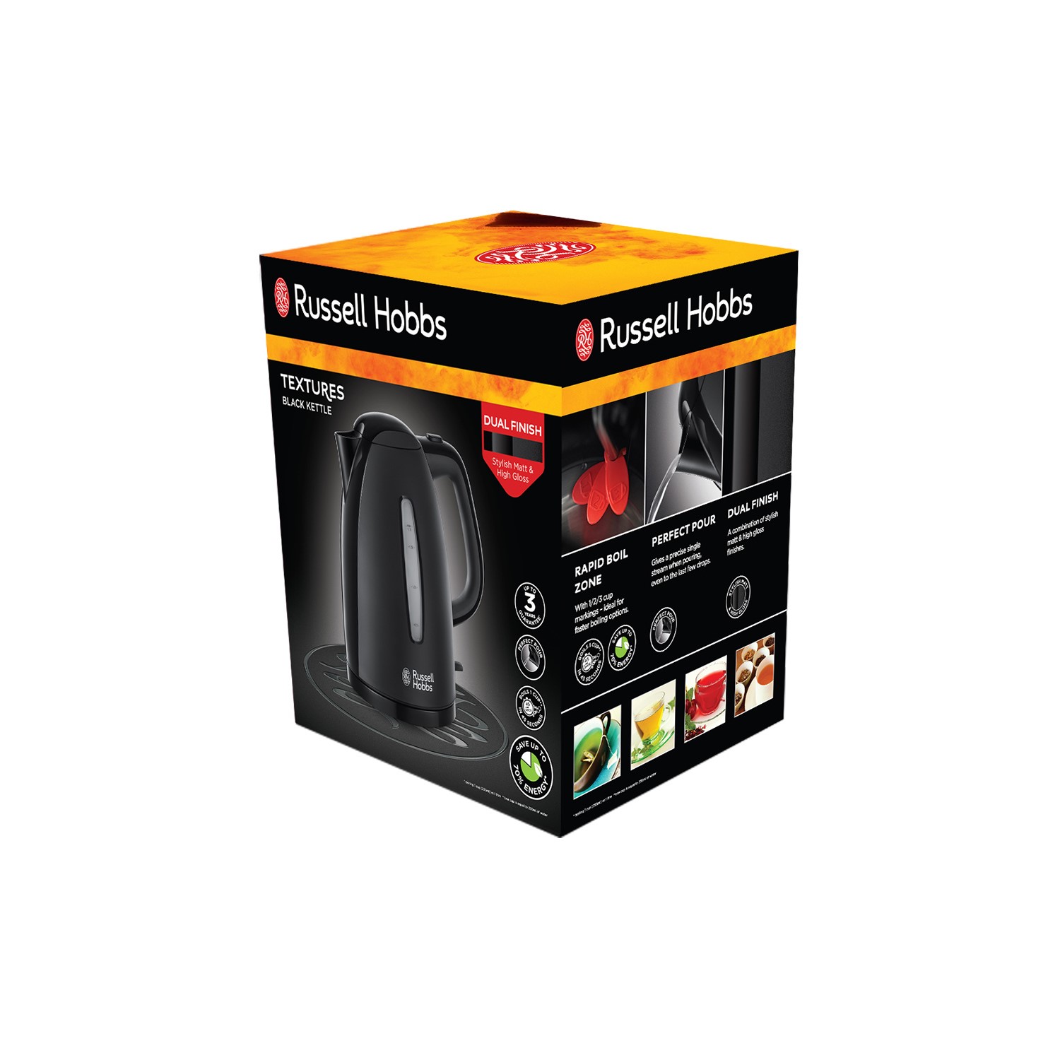 Russell Hobbs 21271 1.7L Textures Kettle Black Appliances Direct