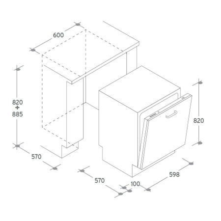Candy CDI1012/3-80 12 Place Fully Integrated Dishwasher - 1 Only To Clear
