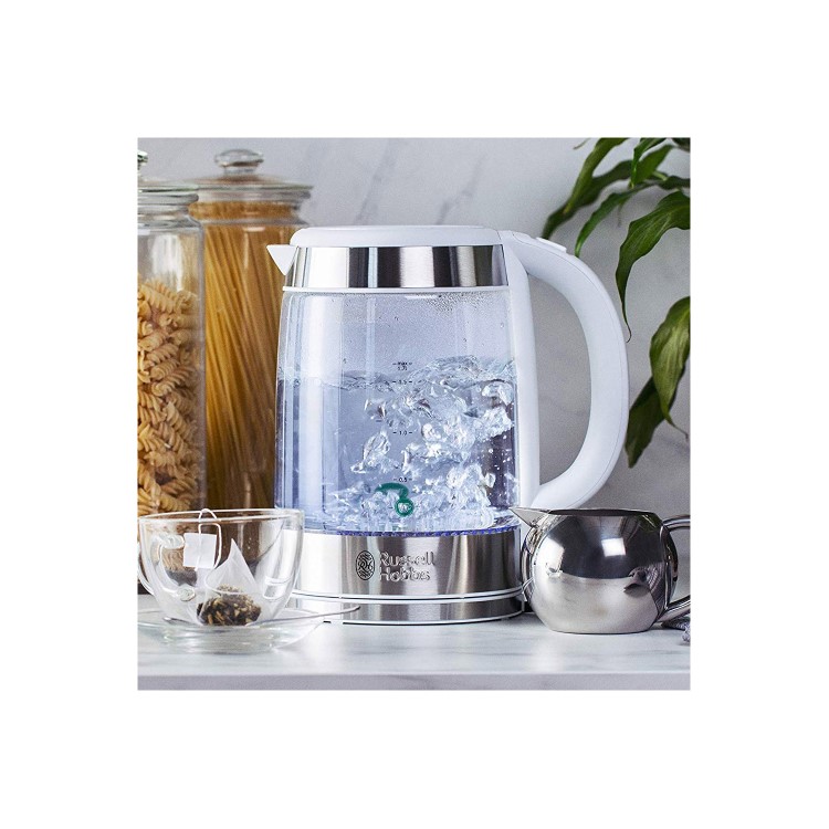 Russell Hobbs 21601-10 Illuminating Glass Kettle in White