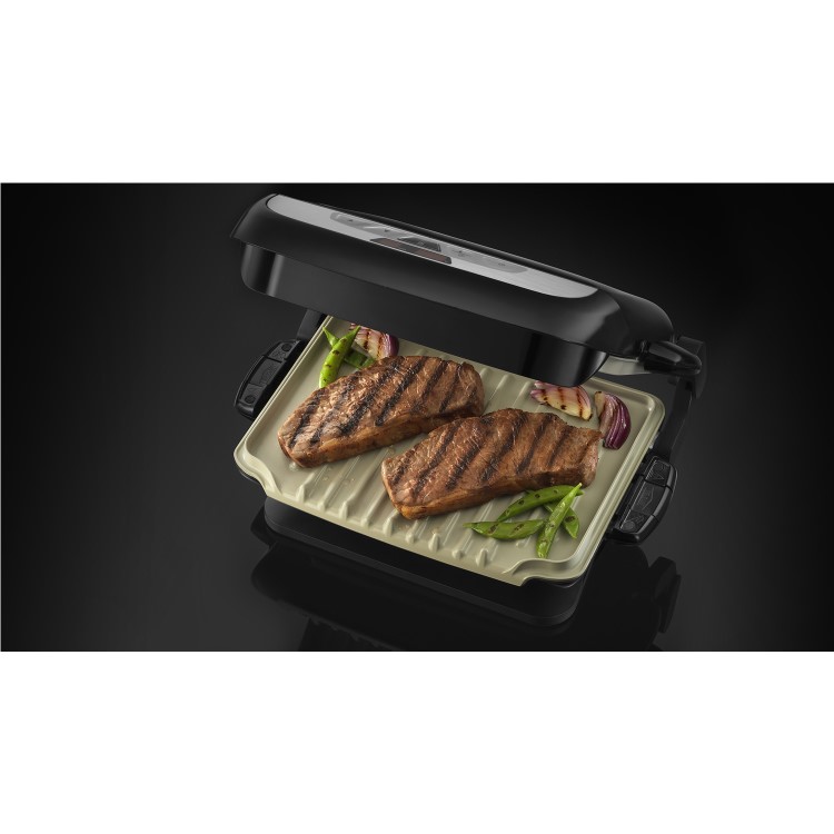 Evolve Black George Foreman 21610 Electric Griddle With Deep Pan Dish