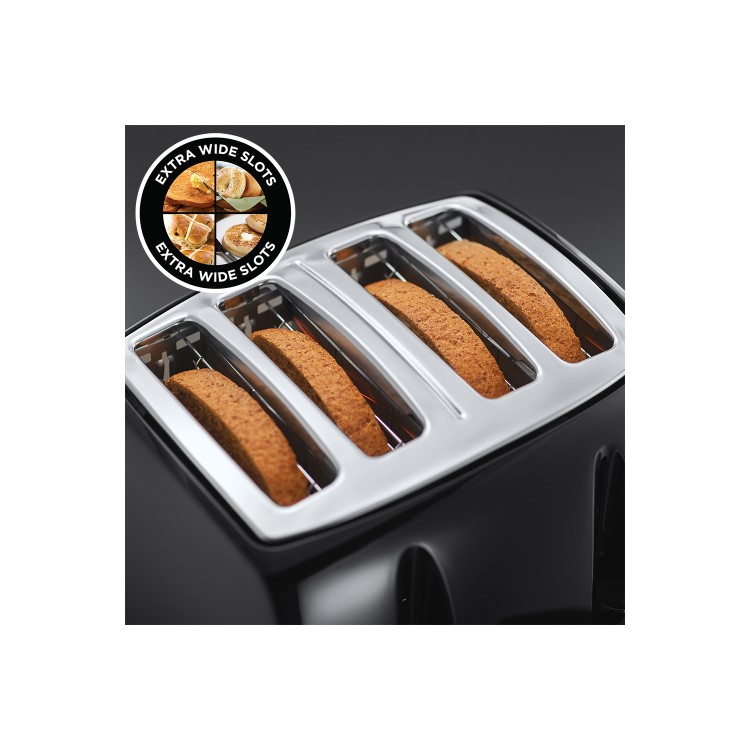Russell Hobbs 21651 Textures 4 Slice Toaster - Black