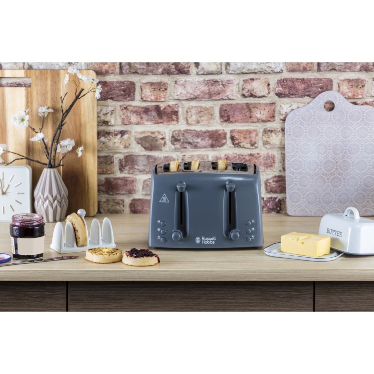 Russell Hobbs 21654 Textures 4 Slice Toaster - Grey