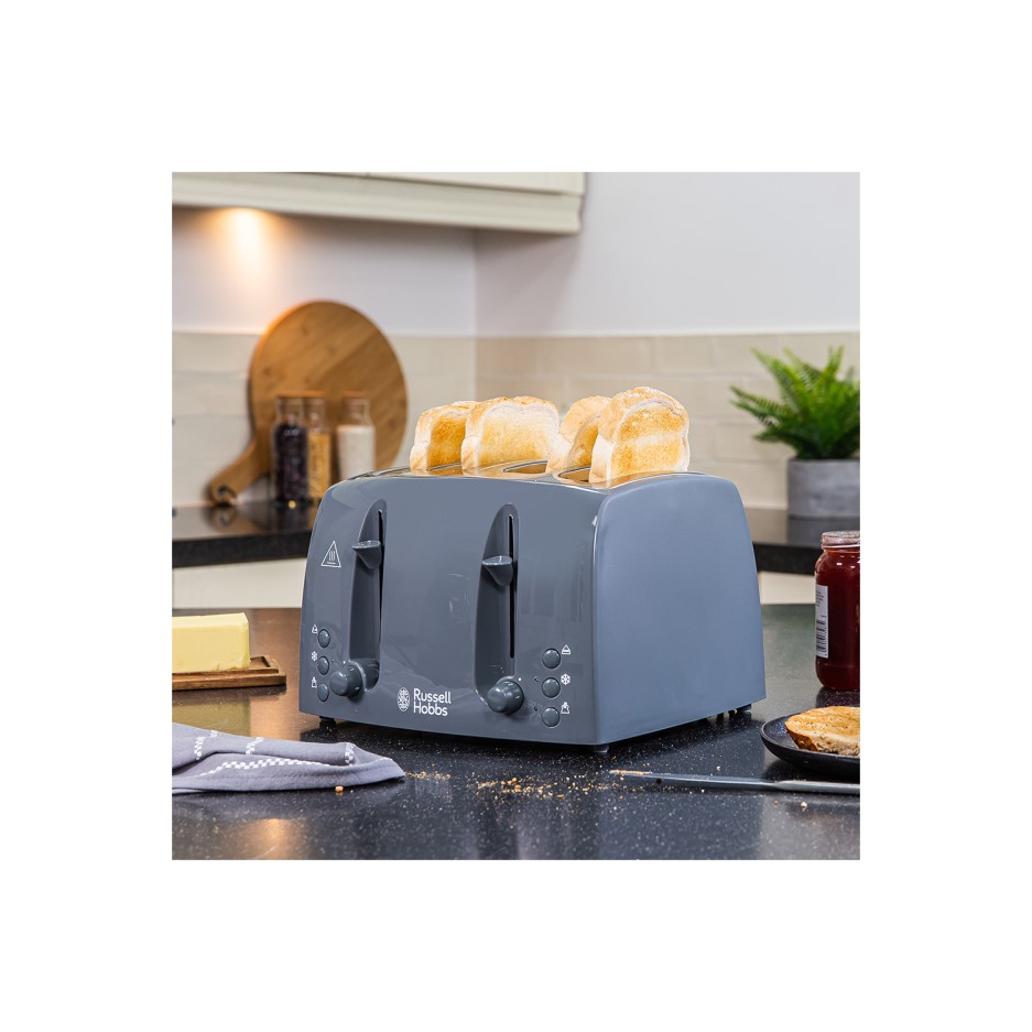 Russell Hobbs 21654 Textures 4 Slice Toaster Grey Appliances Direct