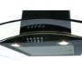 GRADE A1 - As new but box opened - ElectriQ eIQCHCGBB60 60cm Curved Black Glass Chimney Cooker Hood Satin Black