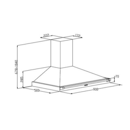 GRADE A1 - As new but box opened - Stoves S900 Richmond 90cm Wide Chimney Cooker Hood  Hot Jalapeño