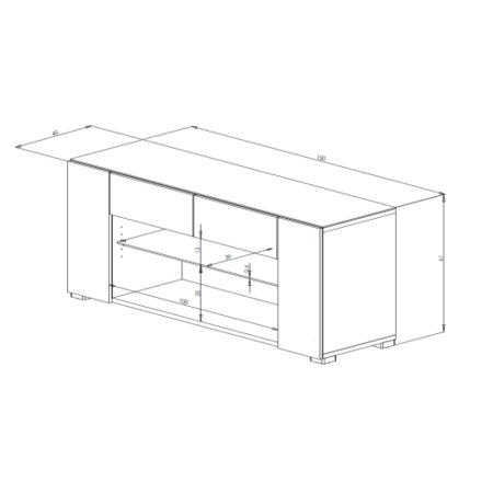 Ateca Majestic 1300 Black TV Stand - Up to 50 Inch