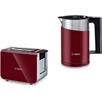 Bosch Styline TWK86104GB and TAT86104GB Kettle and Toaster Set - Red