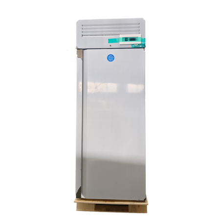 Hamoki GN1410TN Double Door Stainless Steel Refrigerator - 1375ltr Gross Capacity - GN2/1 - Fitted Castors