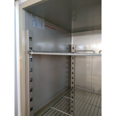 Hamoki GN1410TN Double Door Stainless Steel Refrigerator - 1375ltr Gross Capacity - GN2/1 - Fitted Castors