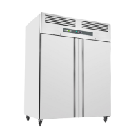 Hamoki GN1200TN Double Upright Refrigerator Stainless Steel 935ltr Gross Capacity Fitted Castors