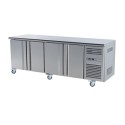 221013 Hamoki GN4100TN Premium 4 Door Refrigerated Counter With Castors 700mm Deep GN Compatible - Ventilated Cooling - 564ltr