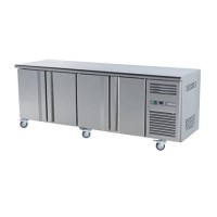 Hamoki GN4100TN Premium 4 Door Refrigerated Counter With Castors 700mm Deep GN Compatible - Ventilated Cooling - 564ltr