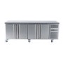 Hamoki GN4100TN Premium 4 Door Refrigerated Counter With Castors 700mm Deep GN Compatible - Ventilated Cooling - 564ltr