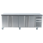 Hamoki GN4100TN 4 Door Refrigerated Counter With Castors 700mm Depth 564ltr