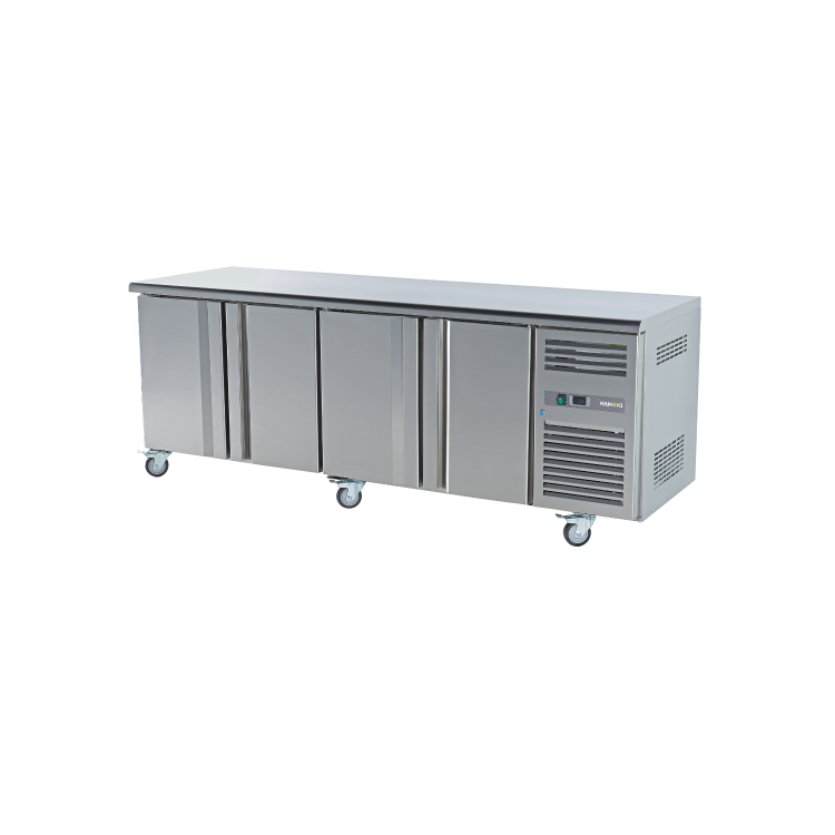 Hamoki GN4100TN 4 Door Refrigerated Counter With Castors 700mm Depth 564ltr