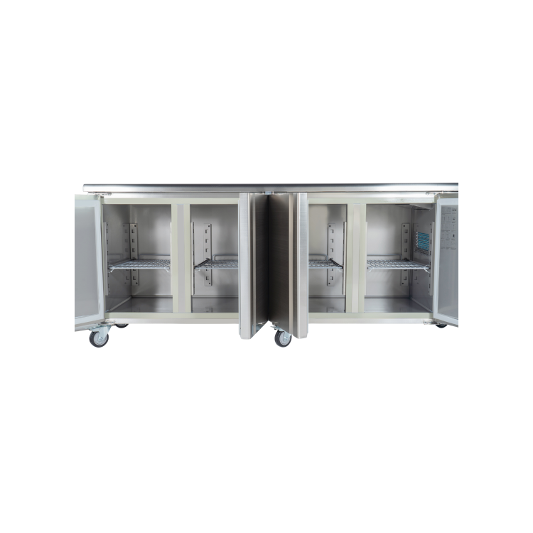 Hamoki GN4100TN 4 Door Refrigerated Counter With Castors 700mm Depth 564ltr