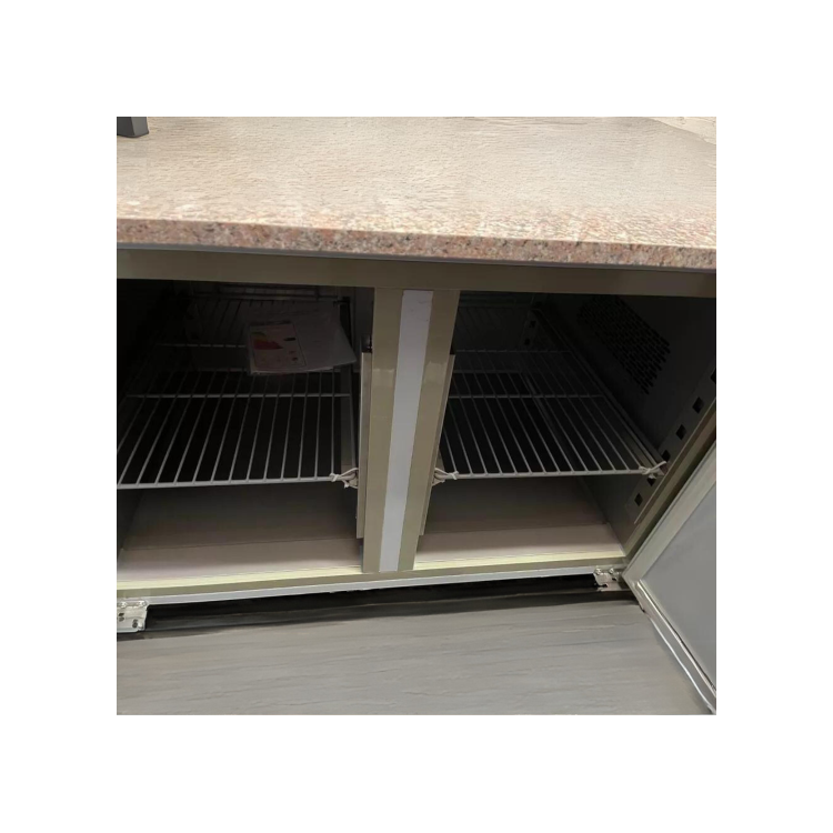 Hamoki PZ2600 - 2 Door Refrigerated Pizza Prep Counter with Granite Worktop and Fitted Castors - 800mm Deep - 380ltr Gross Volume 