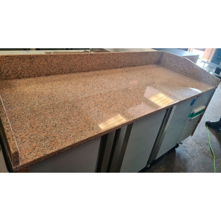 Hamoki PZ3600 - 3 Door Refrigerated Pizza Prep Counter with Granite Worktop and Fitted Castors - 800mm Deep - 485ltr Gross Volume