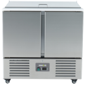 221034 Hamoki S900 2 Door Refrigerated Saladette Prep Counter With Lift Up Lid and Polyethylene Cutting Board.  2 x 1/1 & 3 x 1/6 GN Size Top