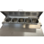 Hamoki PS200 2 Door Refrigerated Pizza Prep -  Saladette Counter - 5 x GN1/6 Gastronorm Well And Lid - Stainless Steel 215ltr