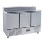 Hamoki PS300 3 Door Refrigerated Salad - Pizza Prep Counter With 8 x GN1/6 Gastronorm Well And Lid 346ltr