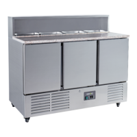 Hamoki PS903 3 Door Refrigerated Pizza Prep - Saladette Counter With 8 x GN1/6 Gastronorm Well and Granite Worktop 346ltr Hamoki PS903 3 Door Refrigerated Pizza Prep - Saladette Counter With 8 x GN1/6 Gastronorm Well and Granite Worktop 346ltr