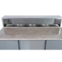 Hamoki PS903 3 Door Refrigerated Pizza Prep - Saladette Counter With 8 x GN1/6 Gastronorm Well and Granite Worktop 346ltr