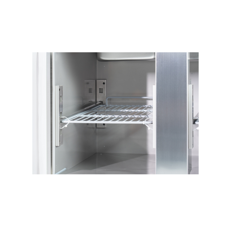 Hamoki PS903 3 Door Refrigerated Pizza Prep - Saladette Counter With 8 x GN1/6 Gastronorm Well and Granite Worktop 346ltr