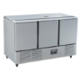 Hamoki S903 3 Door Refrigerated Salad Prep Counter 4 x 1/1 GN Top Stainless Steel Lid And Polyethylene Cutting Board 346ltr