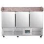 Hamoki PZ903 Pizza Prep Counter Fridge 3 Door Granite Worktop 346Ltr 13A
