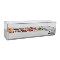 Hamoki VRX1400/330 - 1400mm Wide Refrigerated Topping Unit With Glass Surround - 6 x 1/4GN - 37ltr
