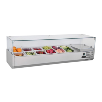 Hamoki VRX1400/380 - 1400mm Wide Refrigerated Topping Unit With Glass Surround - 6 x 1/3 GN - 50ltr