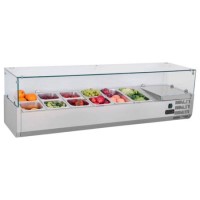 Hamoki VRX1500/380 - 1500mm Wide Refrigerated Topping Unit With Glass Surround - 5 x 1/3GN + 1 x 1/2GN - 54ltr