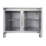 Hamoki SH2000/800M - 2 Door Refrigerated Pizza Prep / Sandwich Counter with Granite Worktop and Gastronorm Well for 4 x 1/3GN and 2 x 1/2GN Pans - Fitted Castors - 800mm Deep - 435ltr